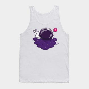 Cute Astronaut Drowning in Space Cartoon Tank Top